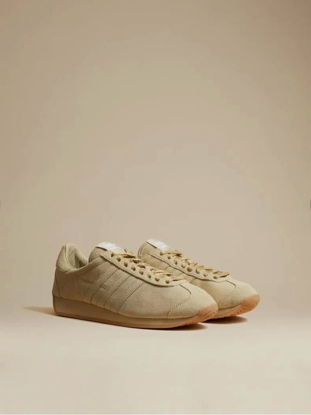 Khaite x adidas Beige Suede Classic Low-Top Sneakers